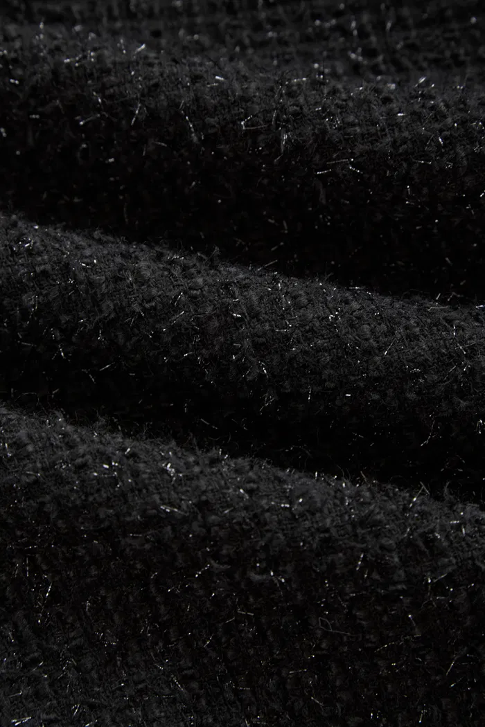 Hortensia Coat in Wool Blend Metallic Thread Tweed - Image 9
