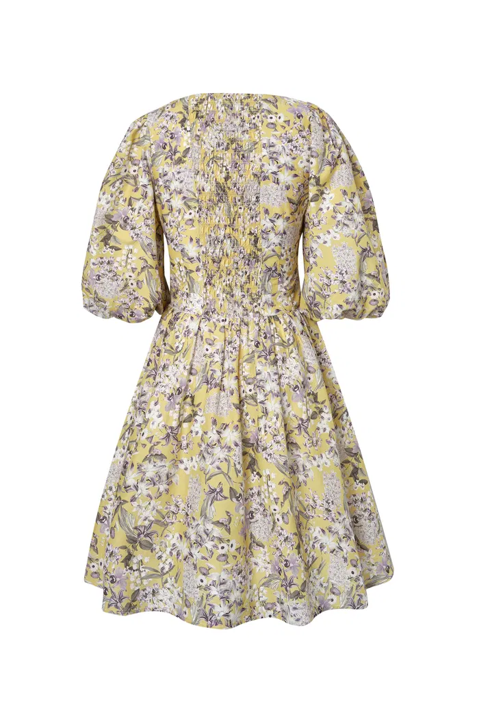 Hyacinth Floral Mini Dress in Mulberry Silk Blend - Image 11