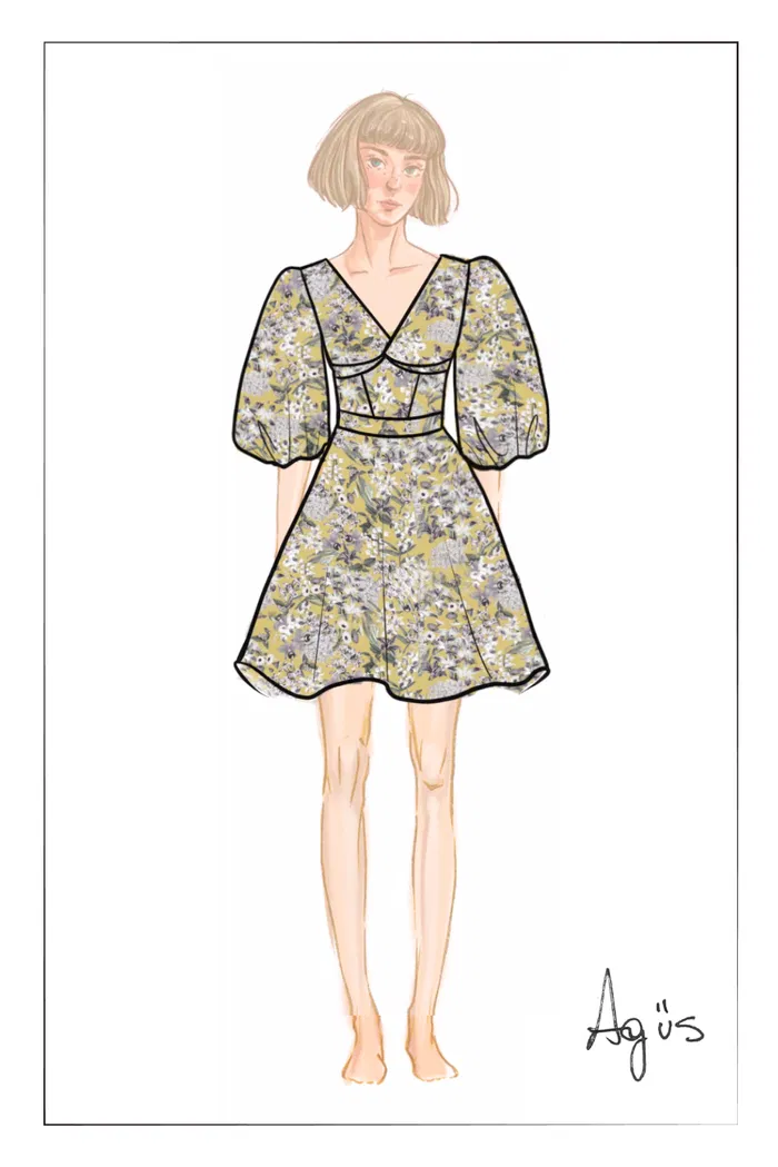 Hyacinth Floral Mini Dress in Mulberry Silk Blend - Image 9
