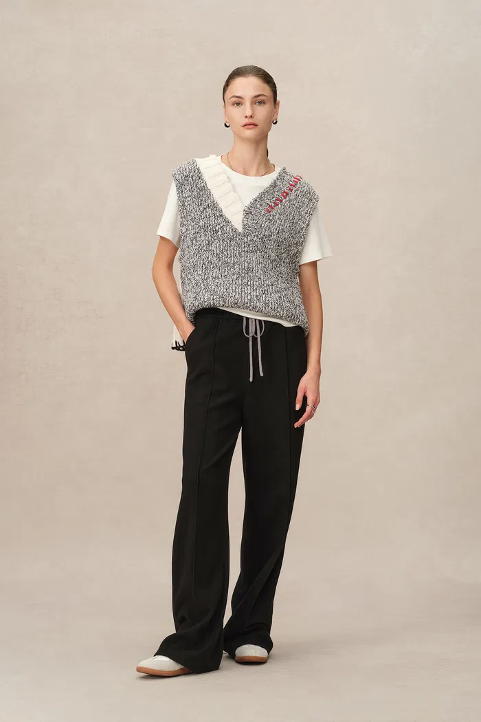 Icy Double-Waistband Casual Pants - Image 2