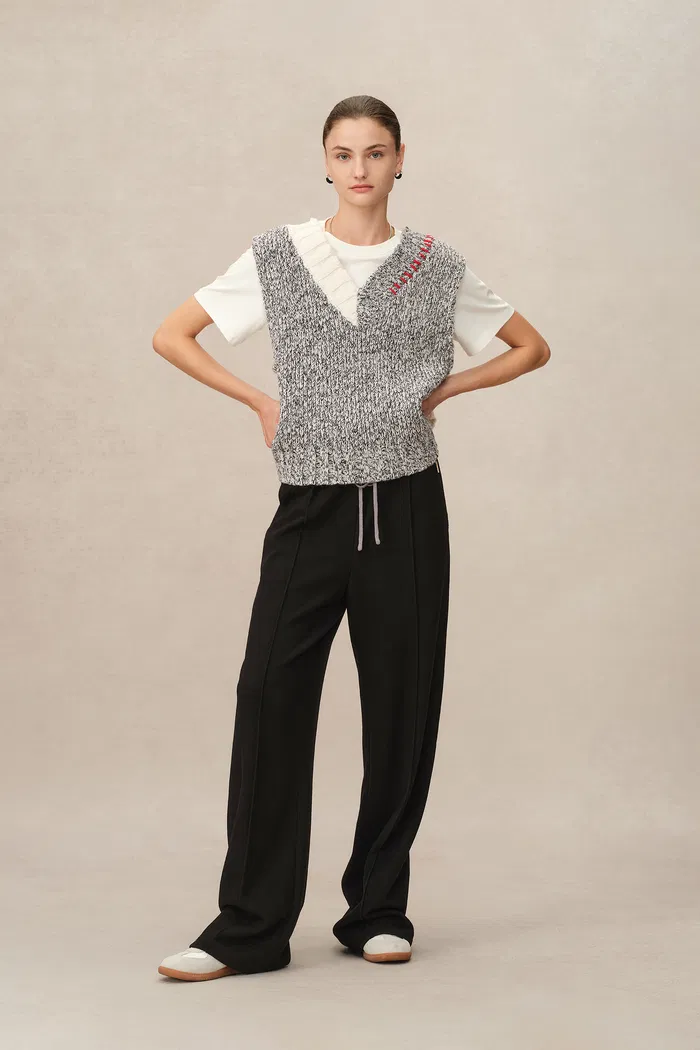 Icy Double-Waistband Casual Pants - Image 3