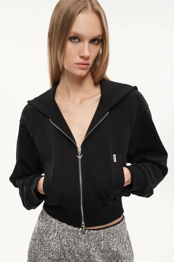 Illusion-S Crop Hoodie in Cotton - Image 2