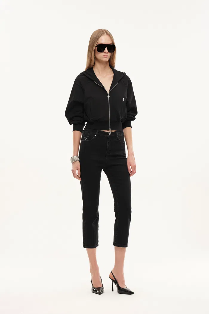Illusion-S Crop Hoodie in Cotton - Image 3