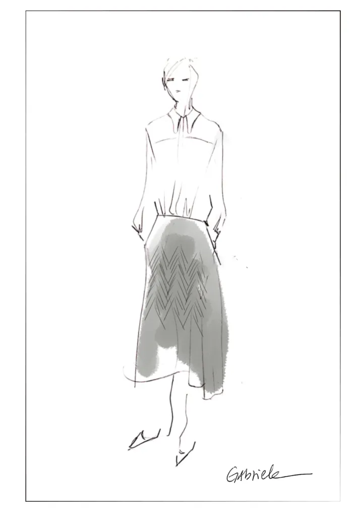 Ilse Asymmetric Midi Skirt in Fine Wool Blend - Image 7