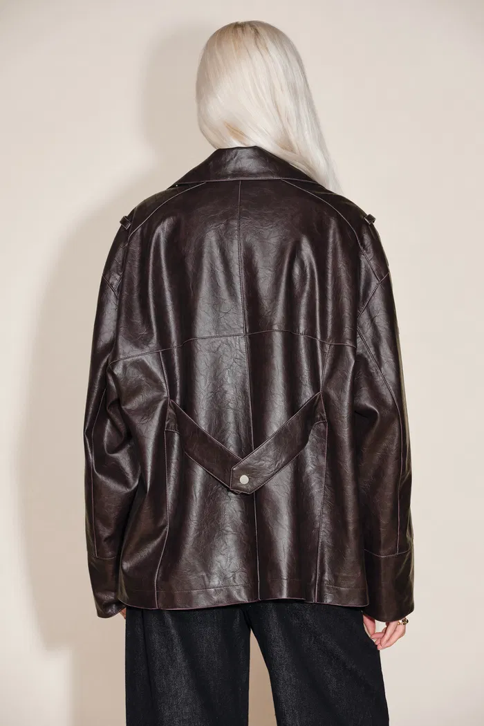 Irina Biker Jacket in Faux Leather - Image 5