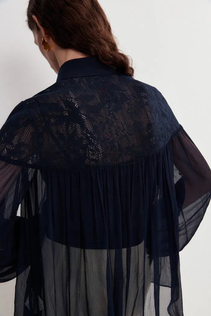 Iris Lacework Blouse in Crepe Georgette - Image 5