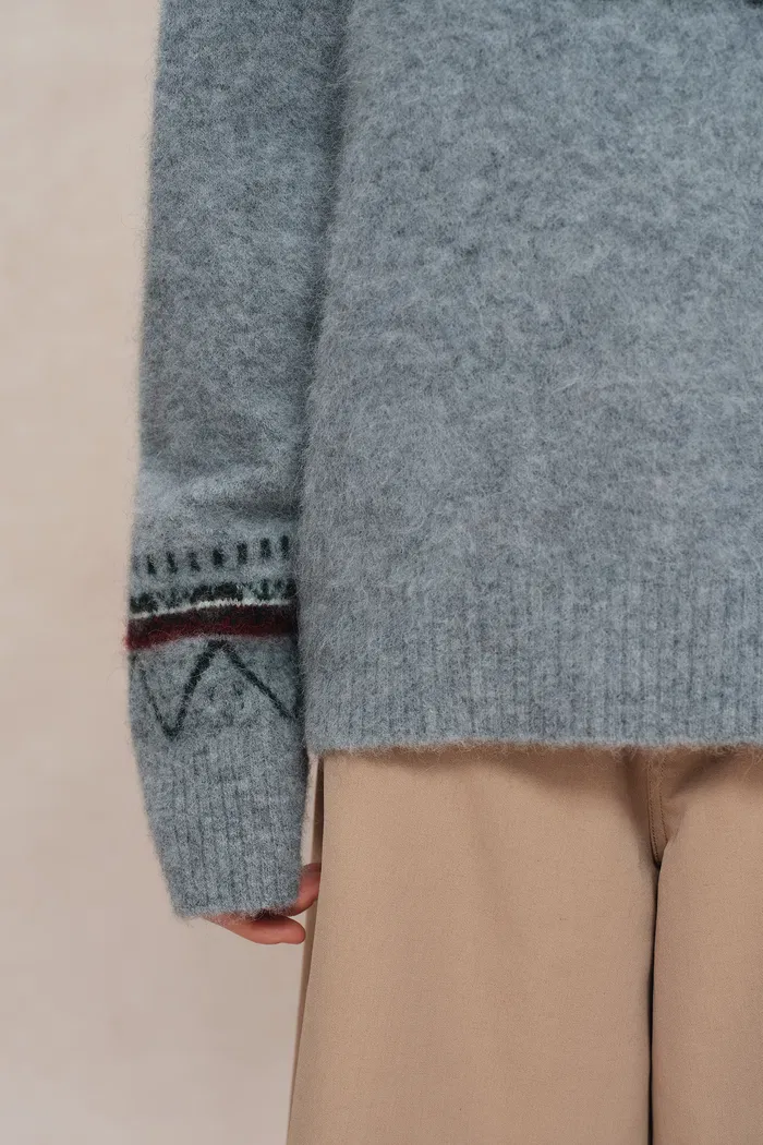 Islay 13 colors Fair Isle Pullover Sweater in Baby Alpaca Knit - Image 7