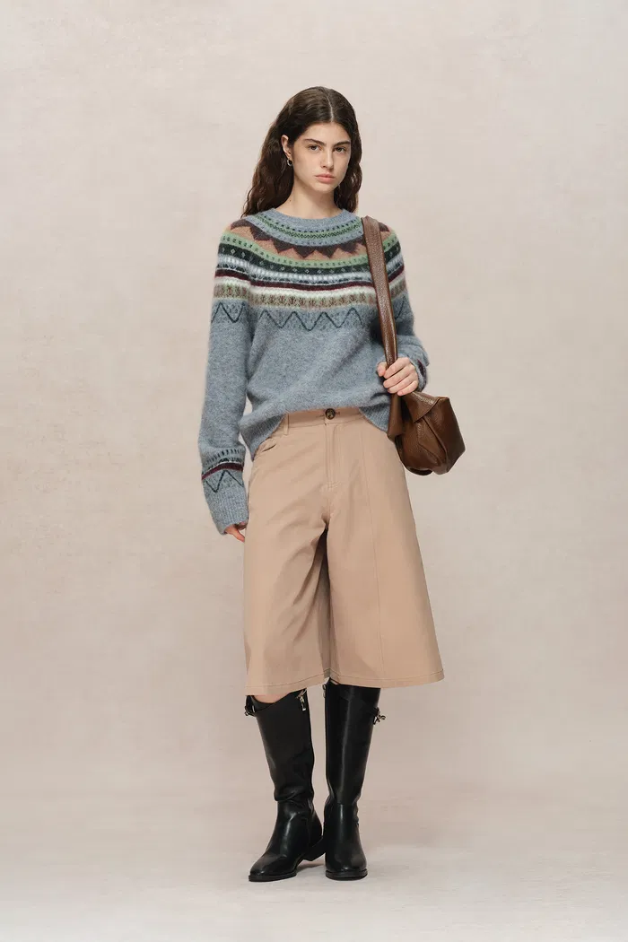 Islay 13 colors Fair Isle Pullover Sweater in Baby Alpaca Knit - Image 8