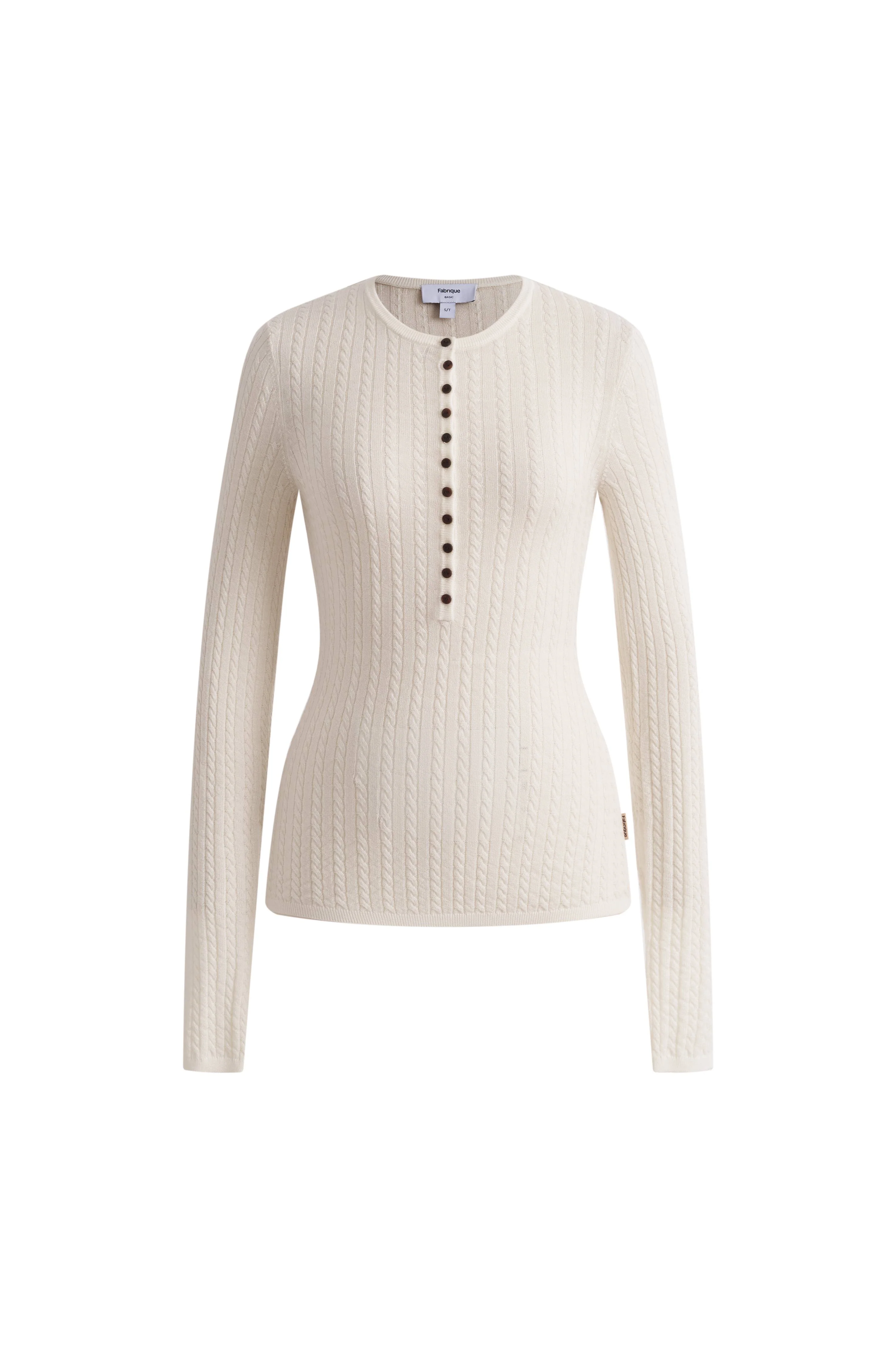 Issac Lightweight Long Sleeve Sweater in Merino Wool Cable Knit - Image 8
