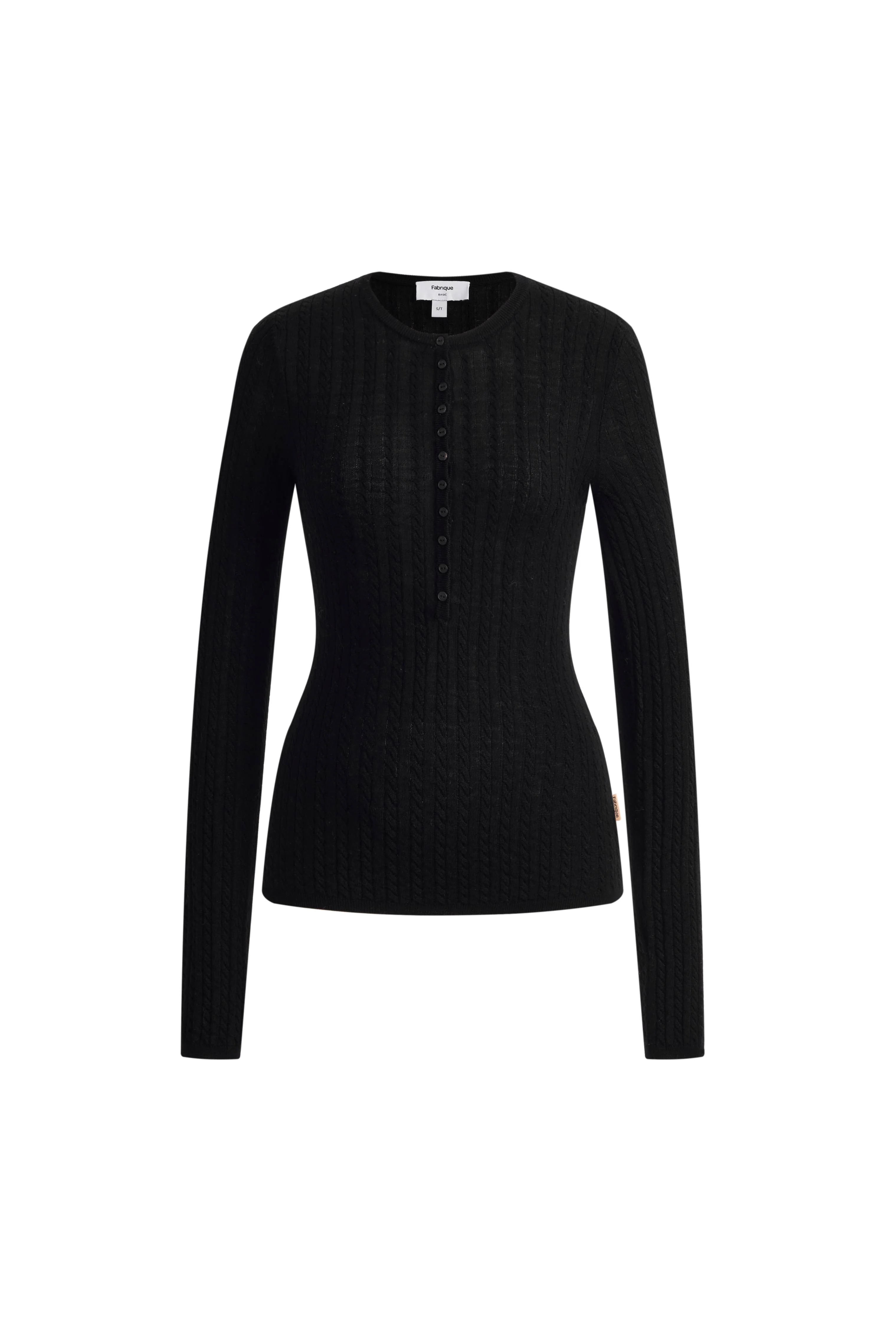 Issac Lightweight Long Sleeve Sweater in Merino Wool Cable Knit - Image 8