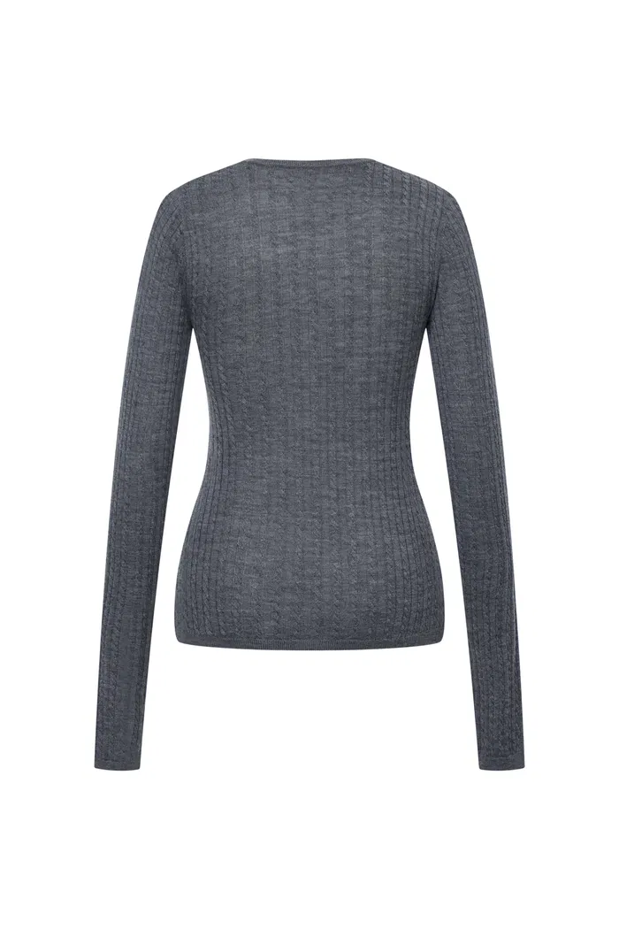 Issac Long Sleeve Pullover in Australian Merino Yarn Knit - Image 11