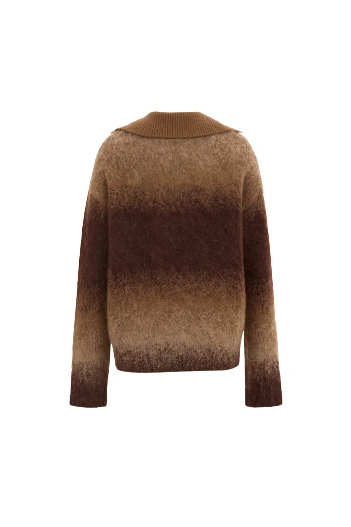 Ivy Collared Sweater in Kid Mohair Wool Knit - Image 11