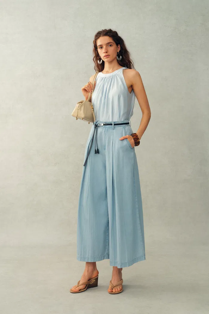 Ivy Elasticated Waist Wide-Leg Jeans in Tencel Denim - Image 2