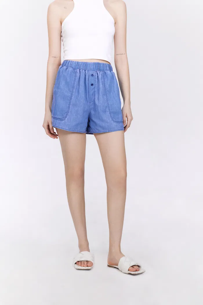 Ivy Sun Protective Lightweight Shorts in UPF50+ Tencel Denim - Image 3