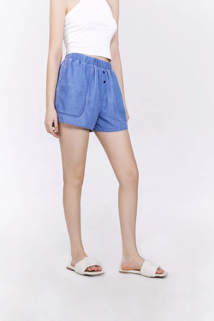 Ivy Sun Protective Lightweight Shorts in UPF50+ Tencel Denim - Image 4
