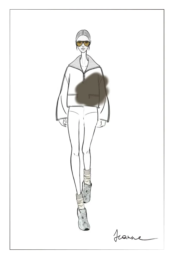 Jane Contrast Trimmed Lapel Zip Up Sweatshirt in Cotton - Image 7