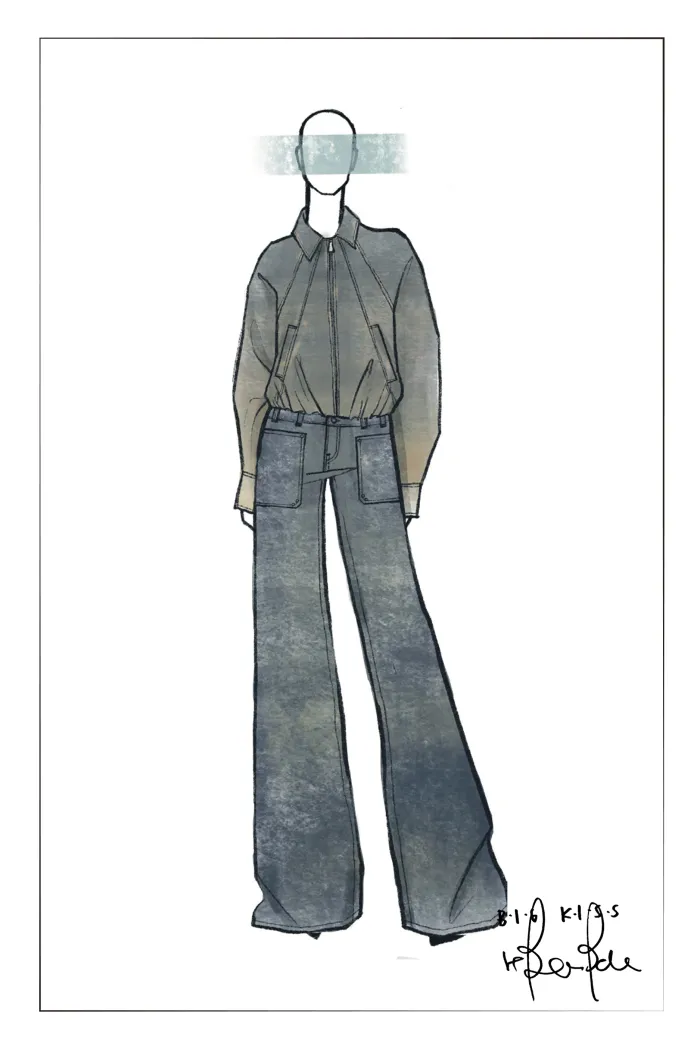 Janet 90s Inspired Ballon Jacket in Cotton Denim - Image 10
