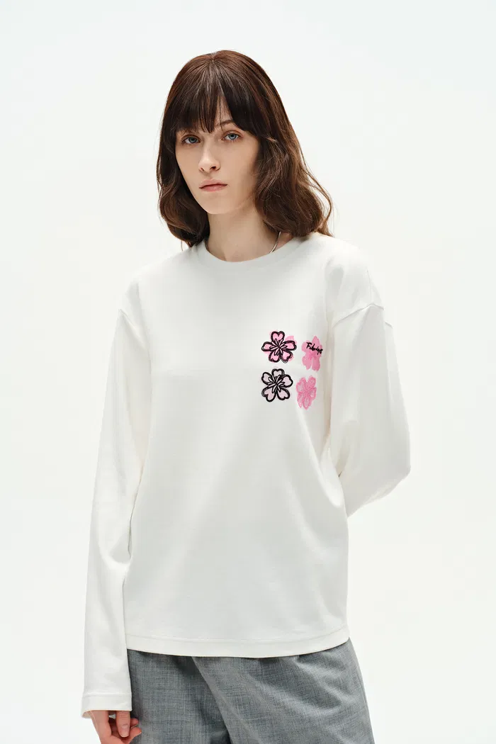 Jardin des Fabriques Long Sleeve T-Shirt in Pima Cotton - Image 6