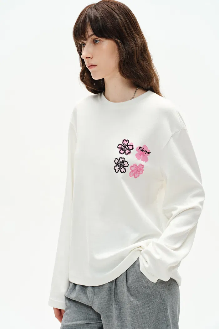 Jardin des Fabriques Long Sleeve T-Shirt in Pima Cotton - Image 8
