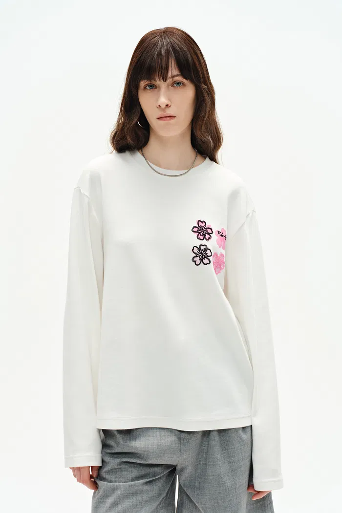 Jardin des Fabriques Long Sleeve T-Shirt in Pima Cotton - Image 9