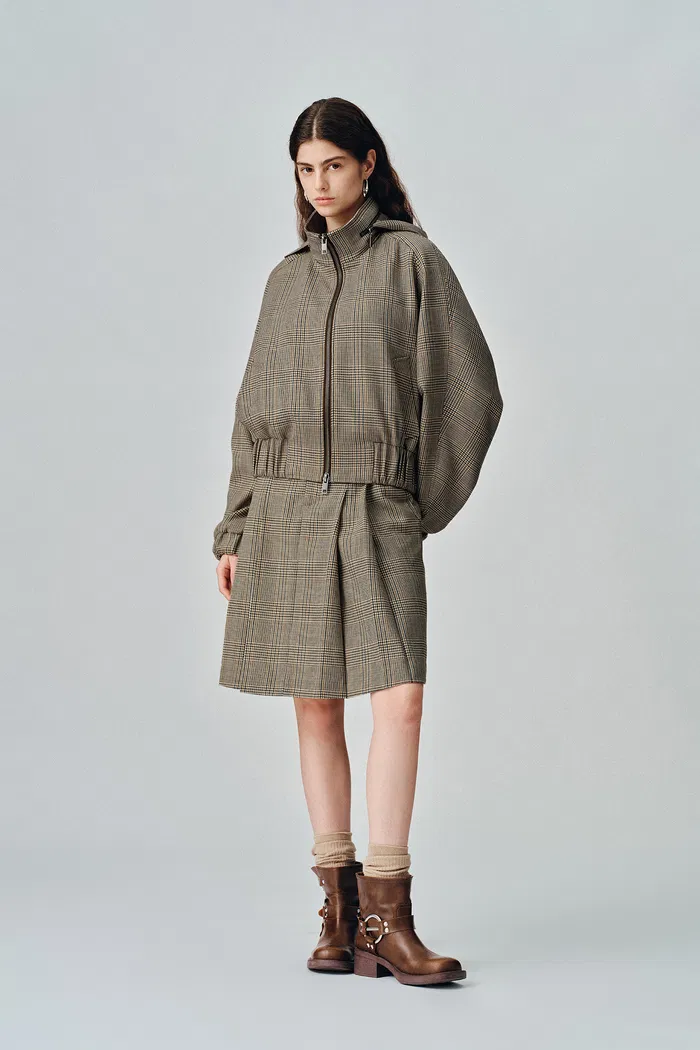 Javia Plaid Jacket in Prince of Wales Merino Wool - Image 3