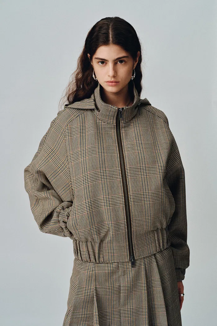 Javia Plaid Jacket in Prince of Wales Merino Wool - Image 4