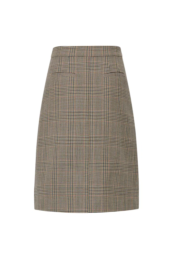Javia Plaid Pleated Skirt in Prince of Wales Merino Wool - Image 13