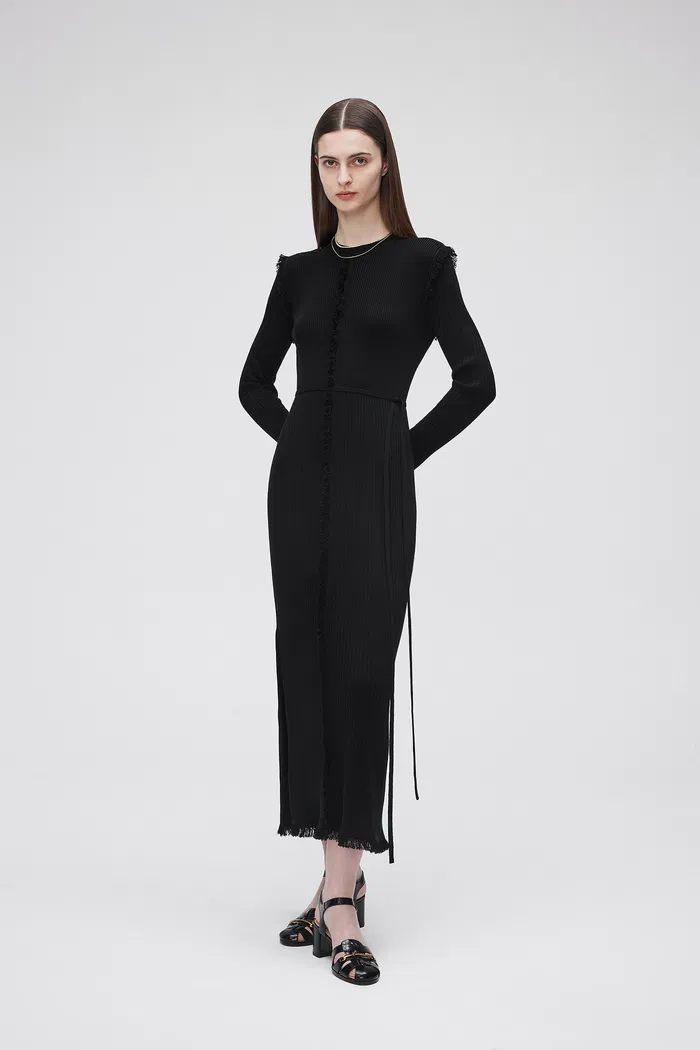 Jessica Long Sleeve Dress in Wool Knit - Image 4