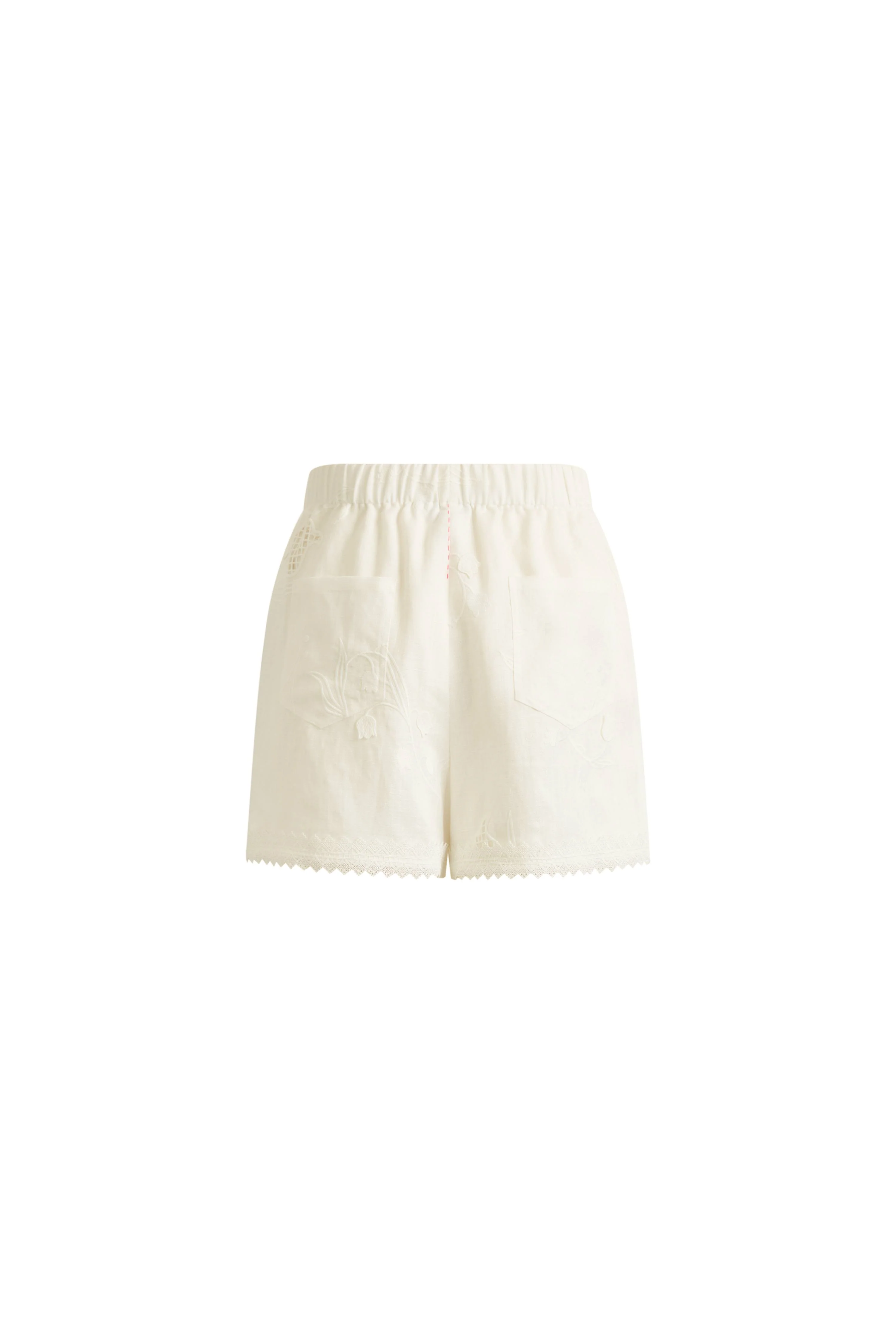 Jill Mesh Embroidered Shorts in Silk Linen Blend - Image 8