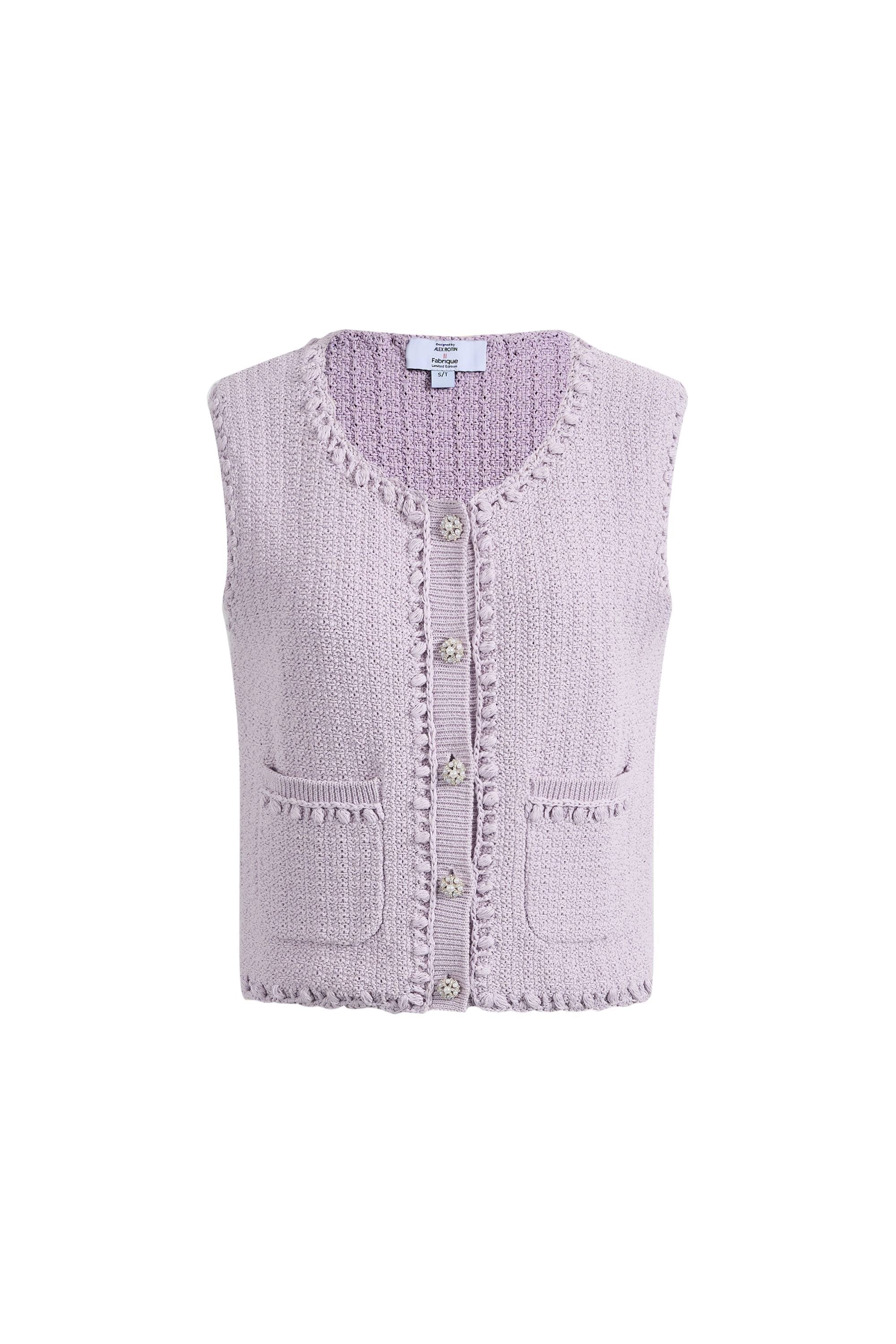 Jinelle Textured Sleeveless Vest Top in Cotton Knit - Image 6