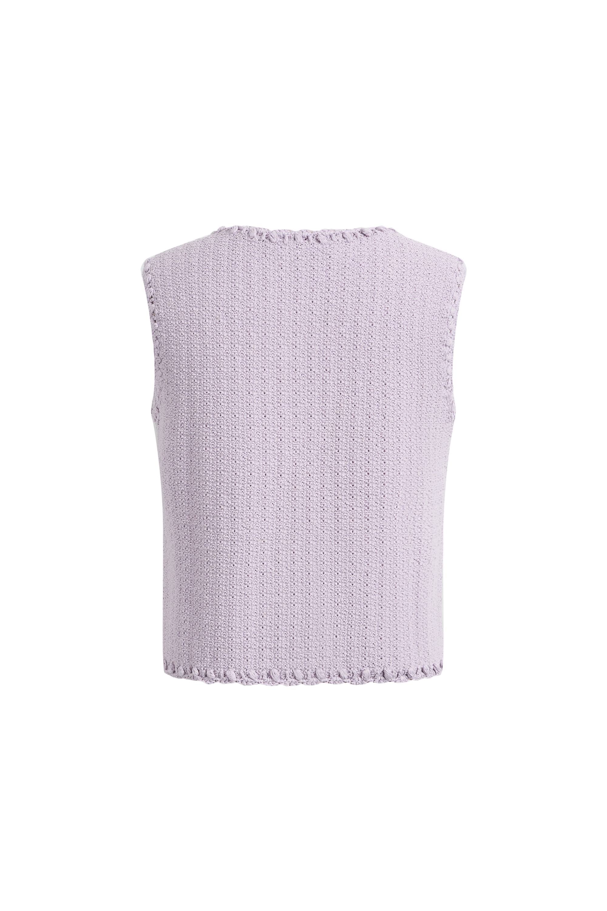 Jinelle Textured Sleeveless Vest Top in Cotton Knit - Image 7