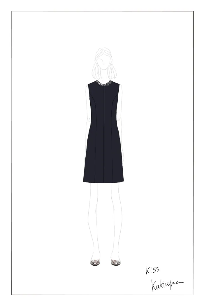 Joanne Jeweled Collar Sleeveless Dress Acetate Blend - Image 10