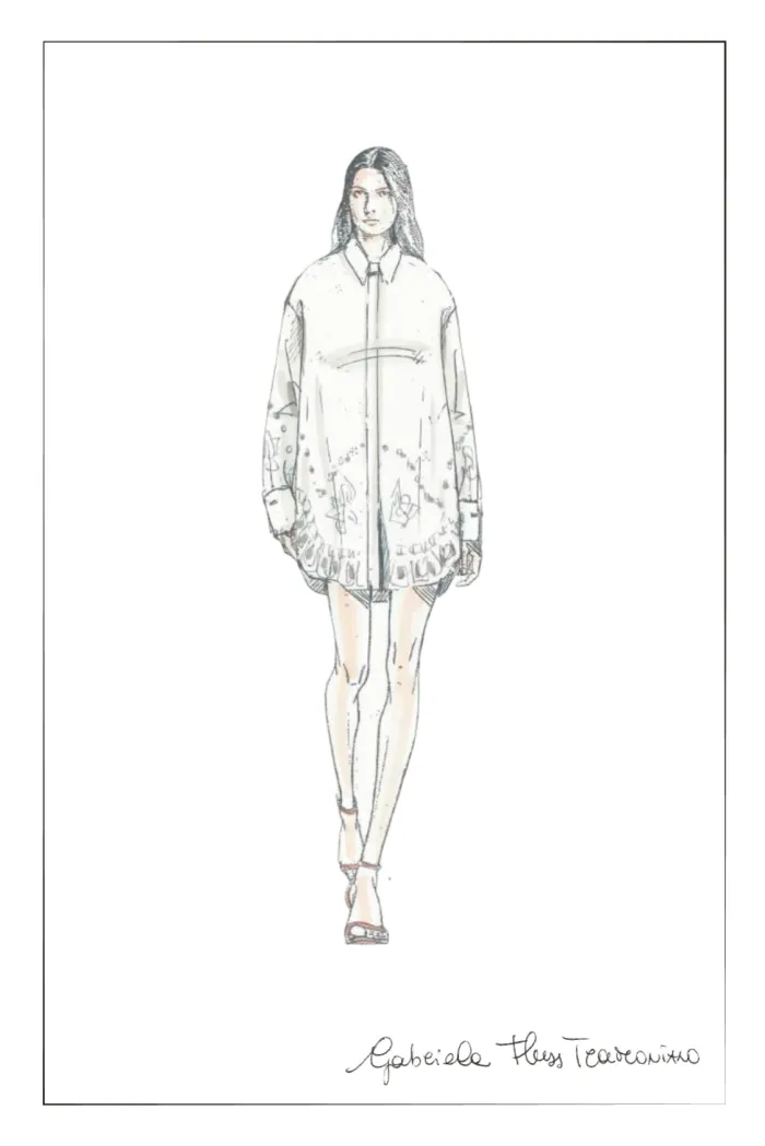 Jolanda Flora Openwork Embroidery Hem Shirt in Premium Cotton - Image 9