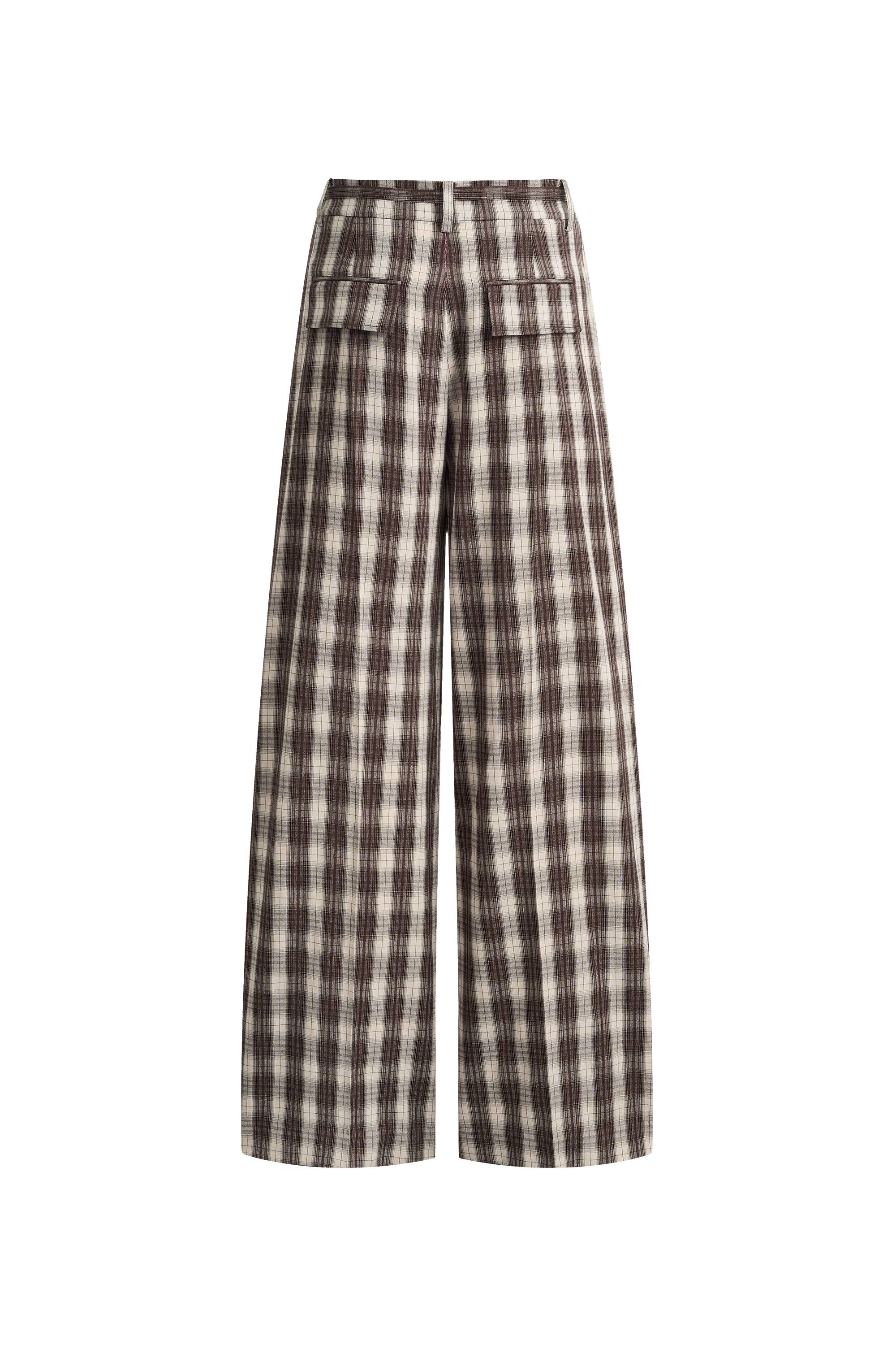 Joy Plaid Tie-Waist Straight Pants in Lightweight Plaid Fabric - Image 7