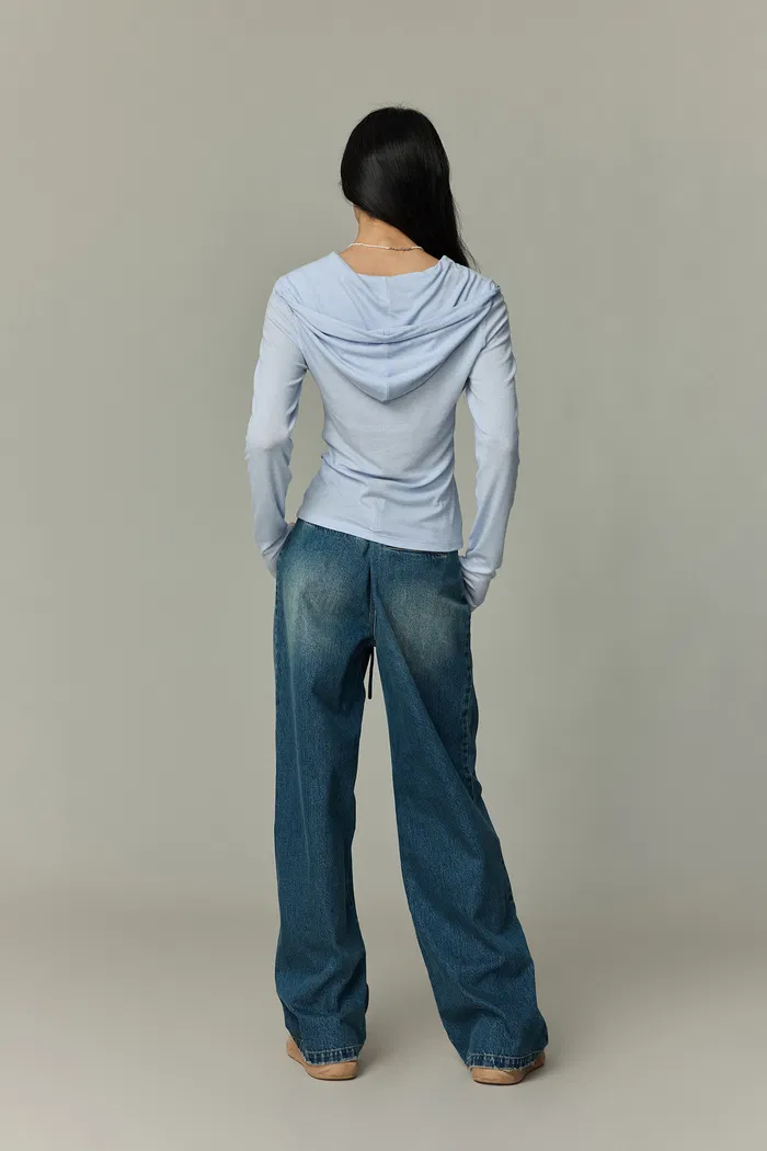Judith Elastic Waist Jeans in Cotton Denim - Image 4