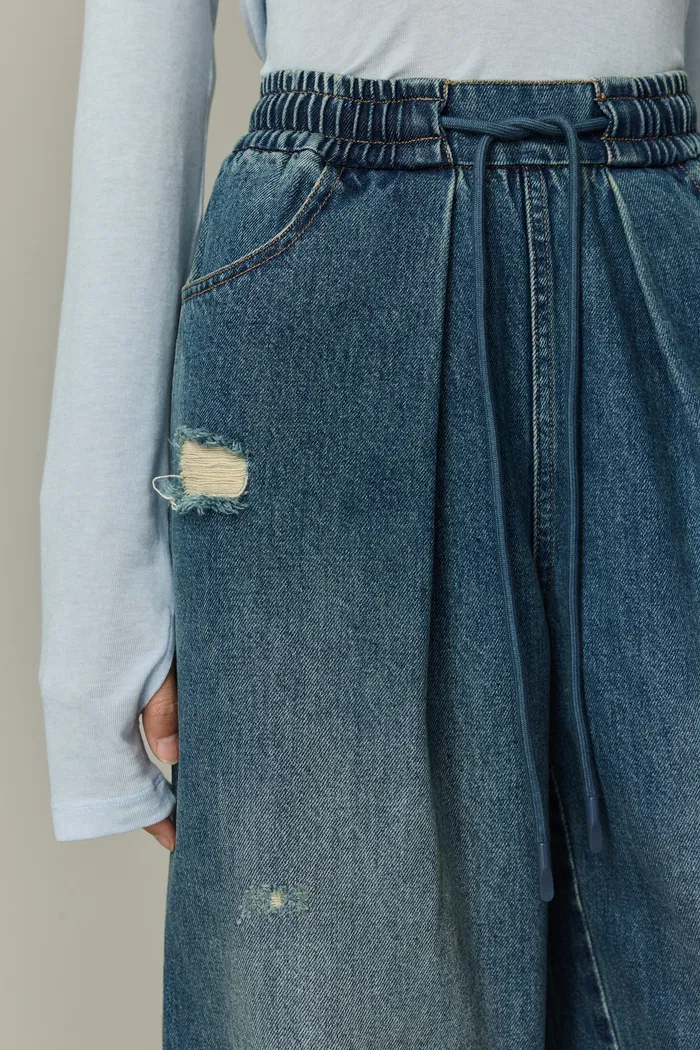Judith Elastic Waist Jeans in Cotton Denim - Image 7