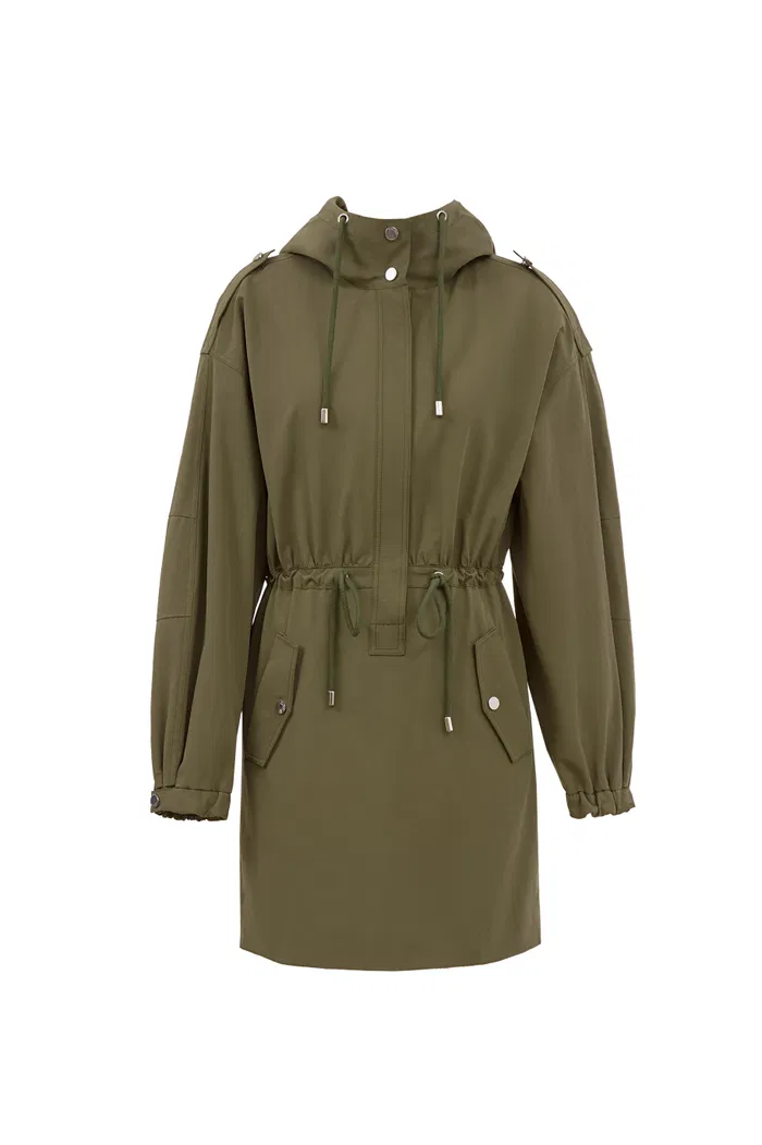 Julie Utility Windbreaker Dress in Cotton Twill - Image 10