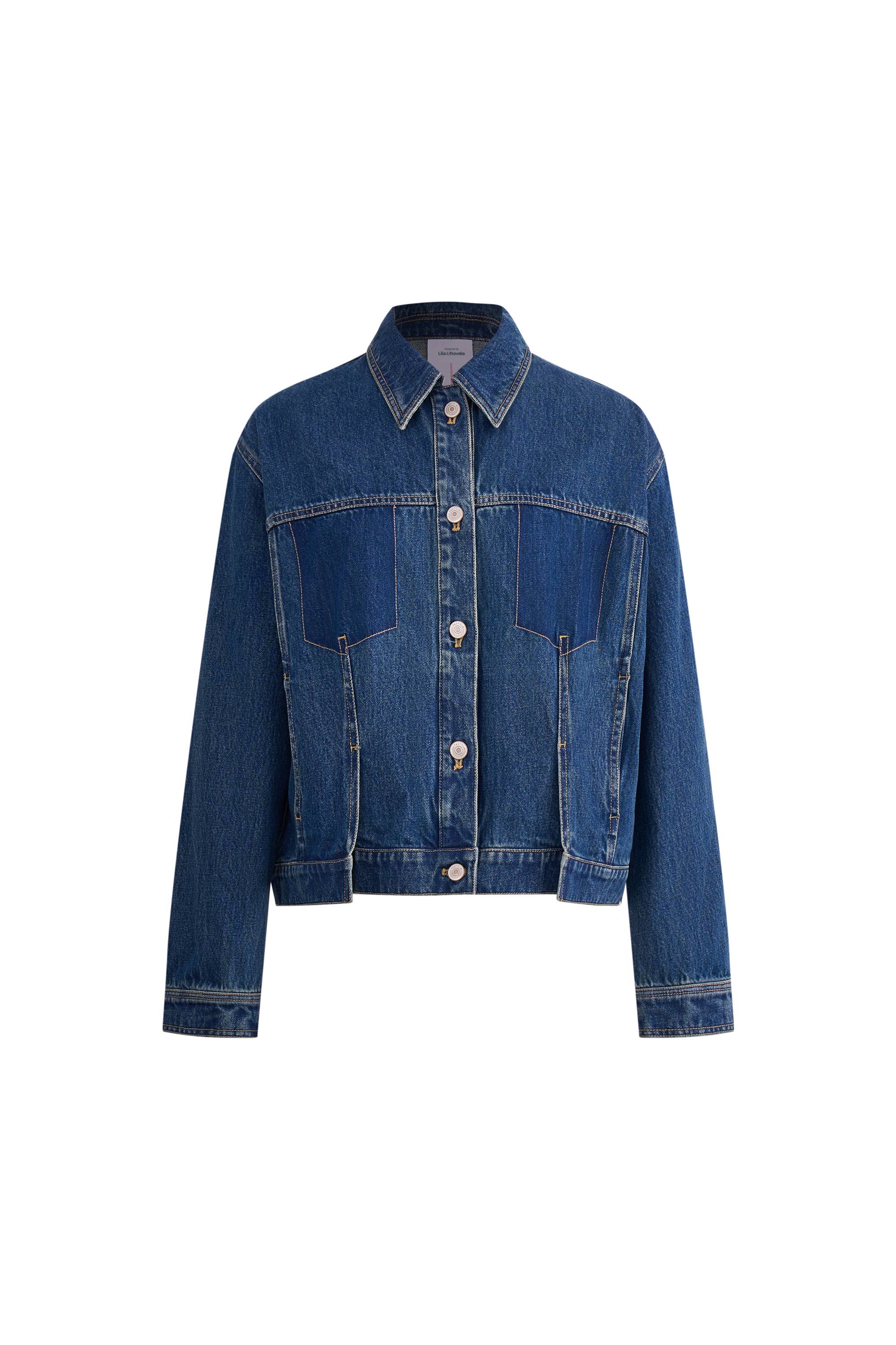 Juniper Washed Pleated Denim Jacket - Image 10