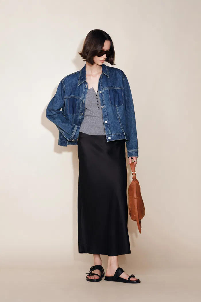 Juniper Washed Pleated Denim Jacket - Image 3