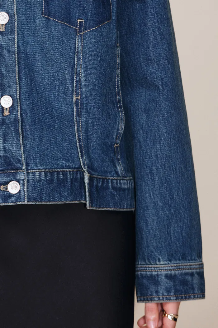 Juniper Washed Pleated Denim Jacket - Image 8