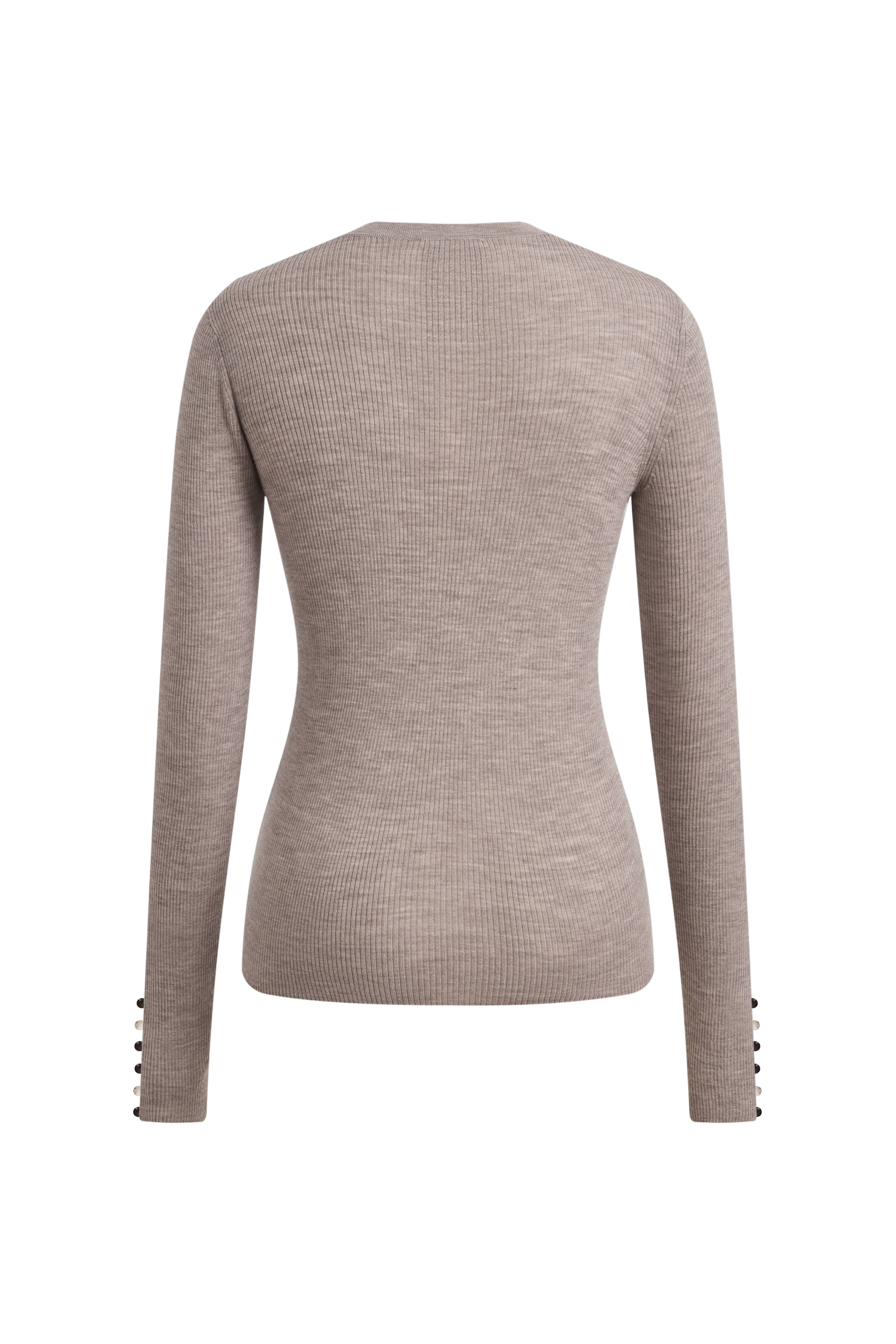 Kaia Slim Fitted Cardigan in Dense Rib Knit - Image 10