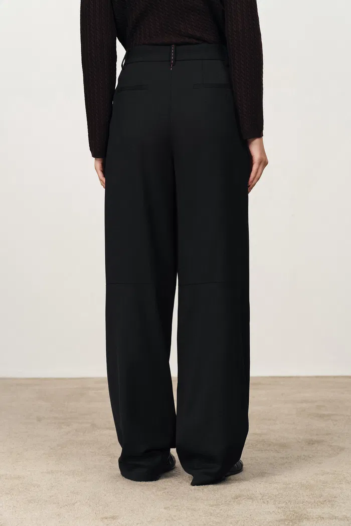 Kaia Wrinkle Resistant Embellished Belt Suit Pants in Fine Wool Suiting - Image 5
