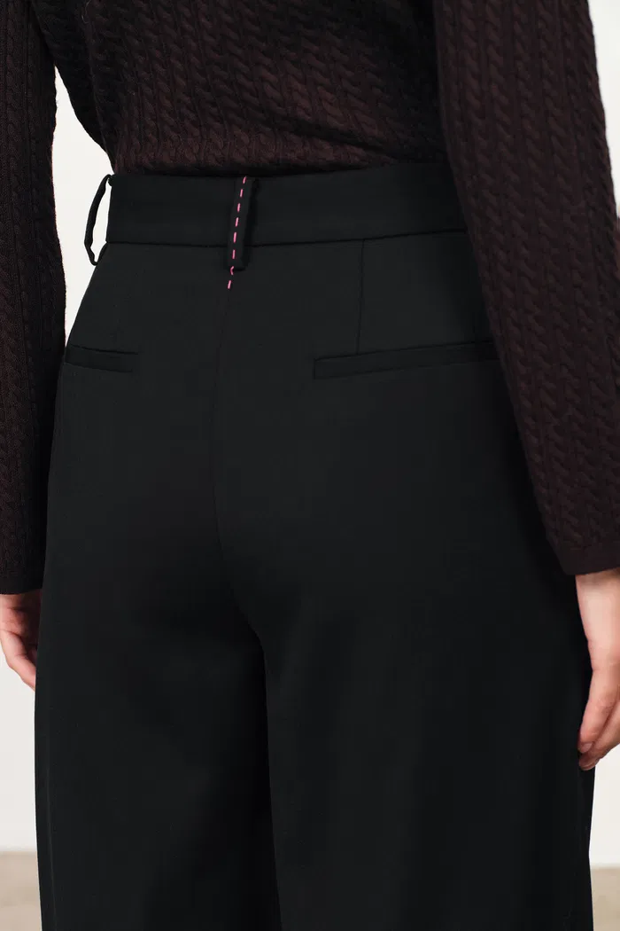 Kaia Wrinkle Resistant Embellished Belt Suit Pants in Fine Wool Suiting - Image 7