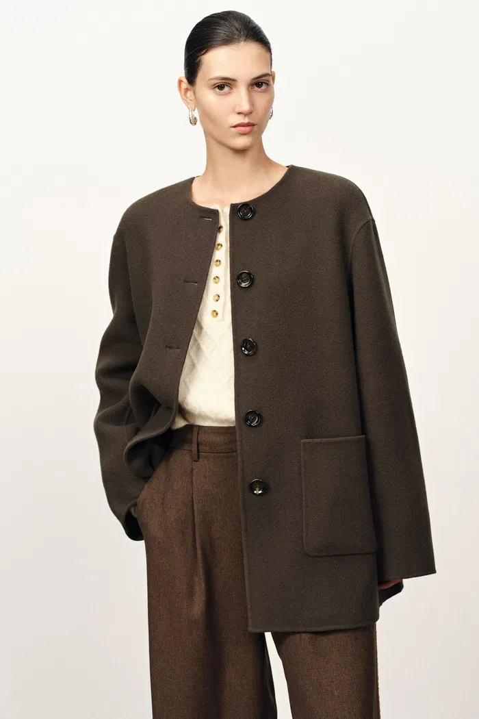 Kaila Fringed Scarf Coat in Double-Face Merino-Cashmere - Image 2
