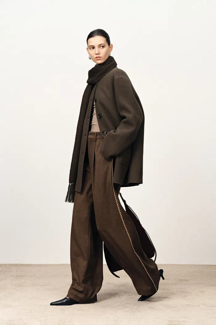 Kaila Fringed Scarf Coat in Double-Face Merino-Cashmere - Image 3