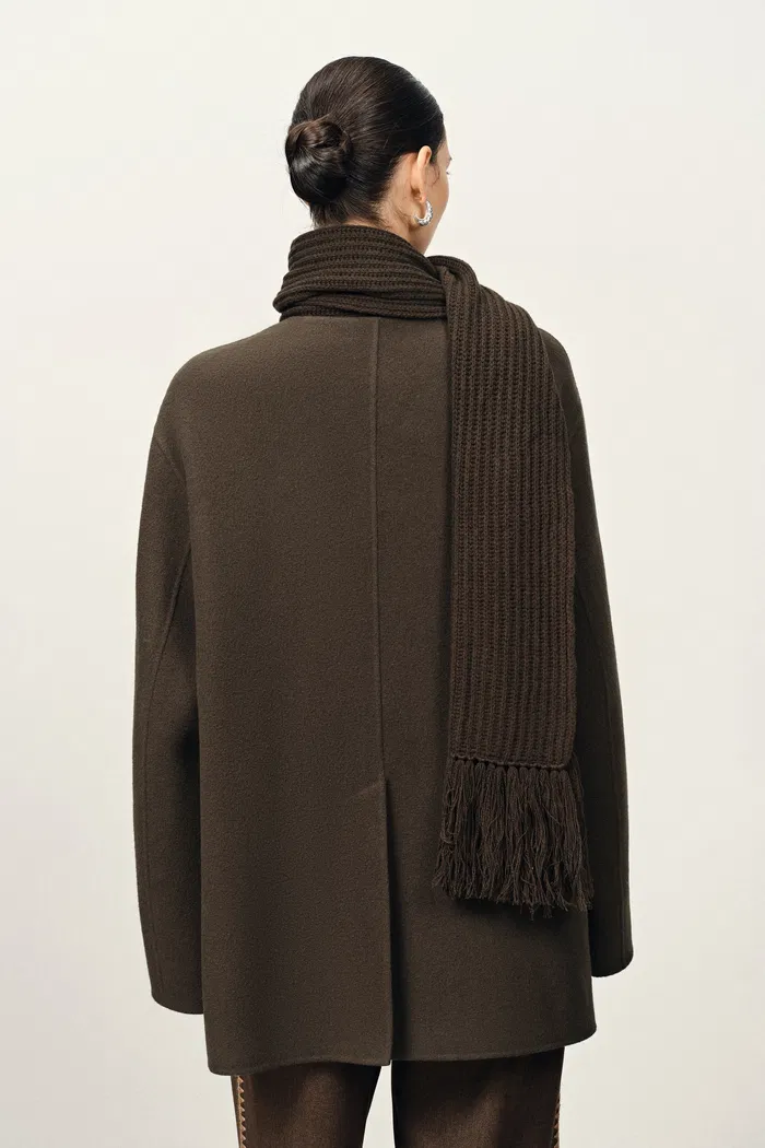 Kaila Fringed Scarf Coat in Double-Face Merino-Cashmere - Image 5