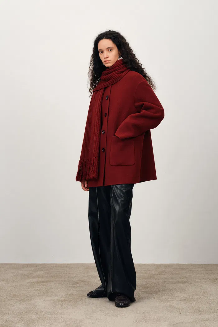 Kaila Fringed Scarf Coat in Double Face Merino Cashmere - Image 6