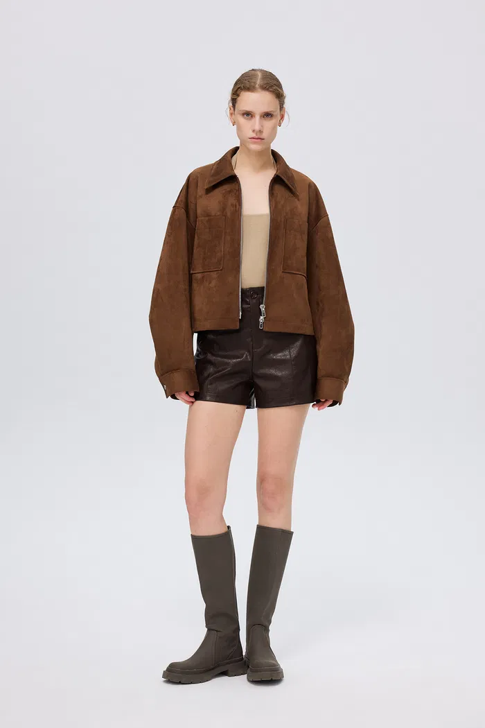 Kaka Shorts in Distressed Vegan Leather - Image 8