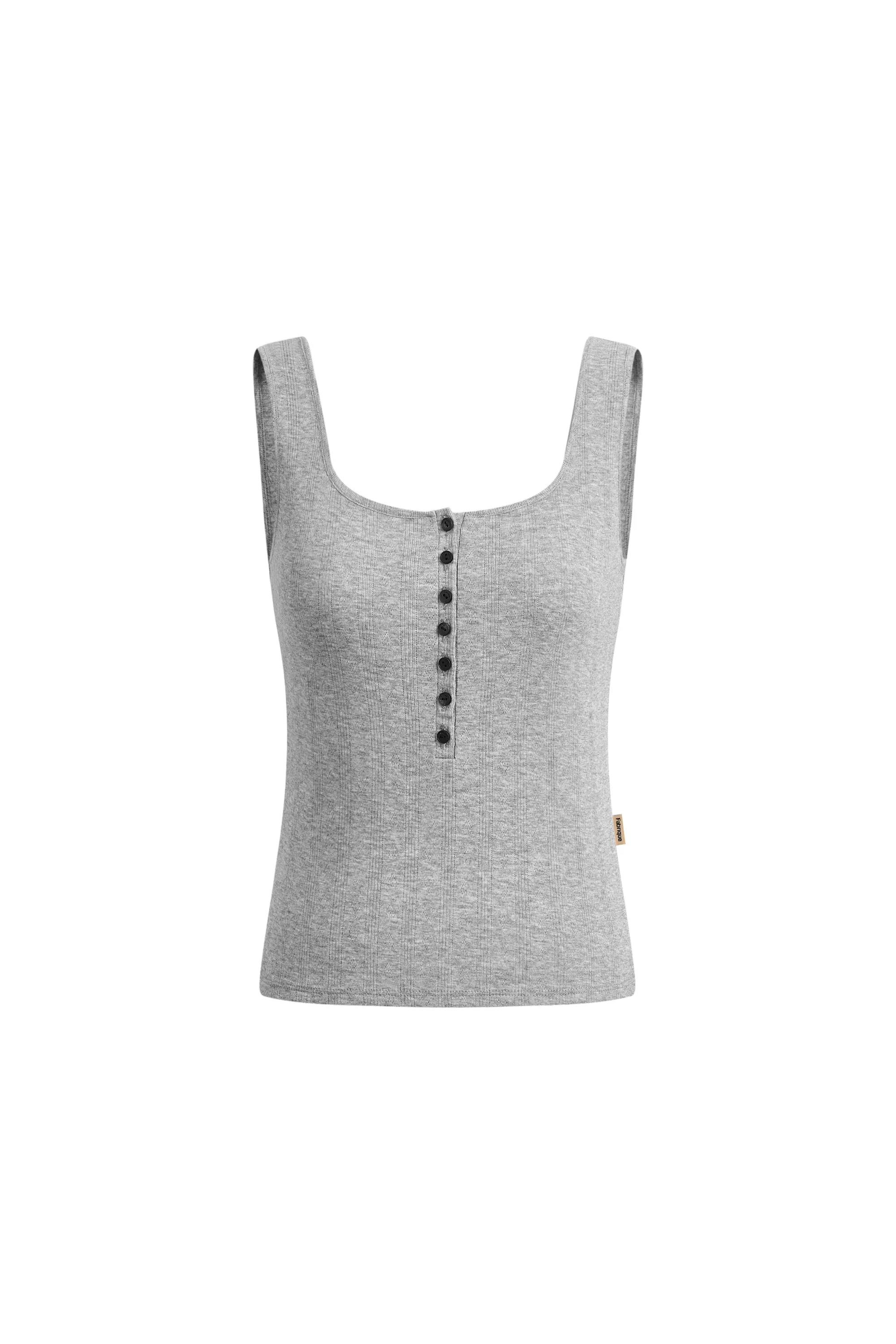 Kari Henley Collar Sleeveless Vest Top in Openwork Knit - Image 6