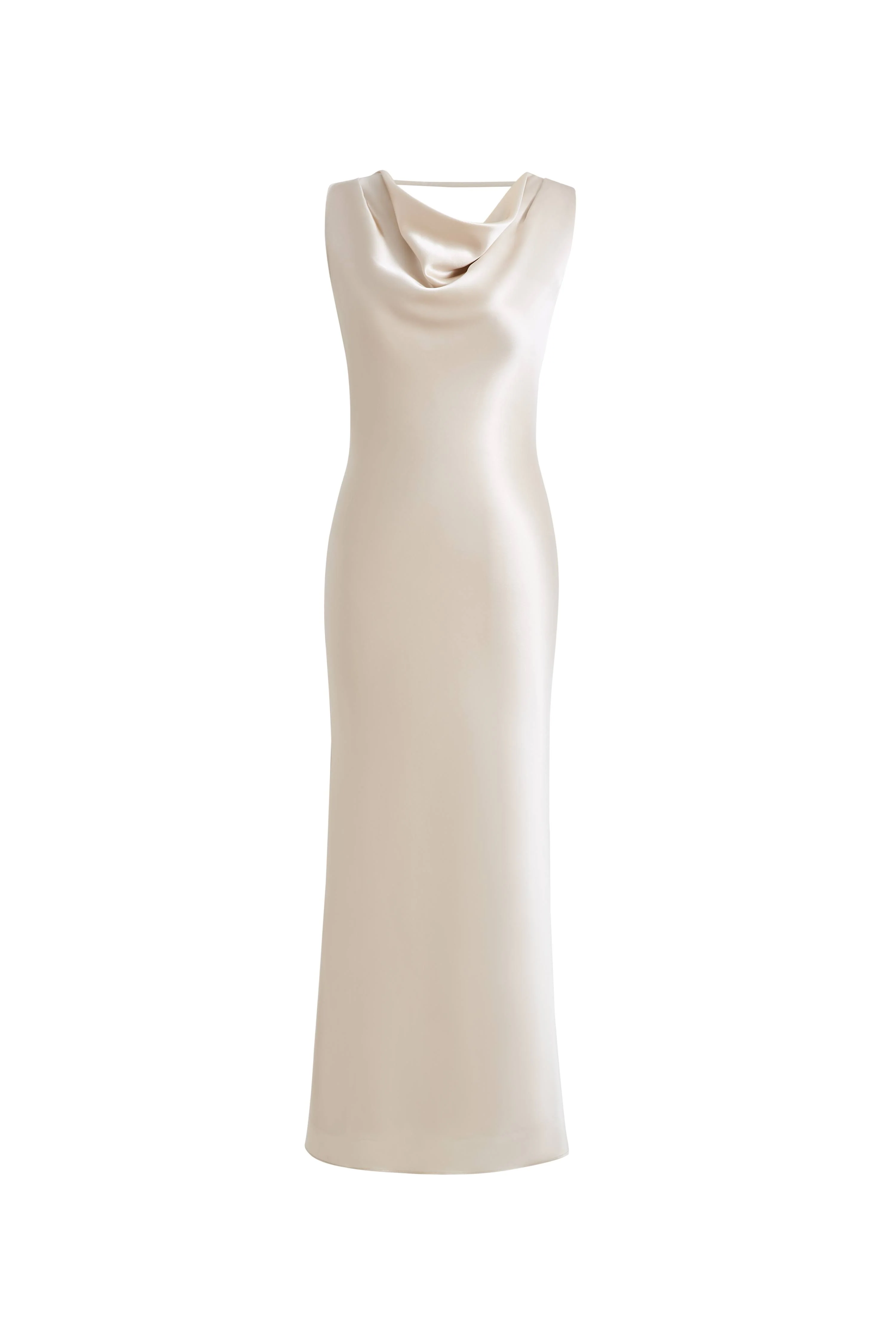 Kari Sleeveless Square Neck Dress in Lustrous Acetate - Image 9